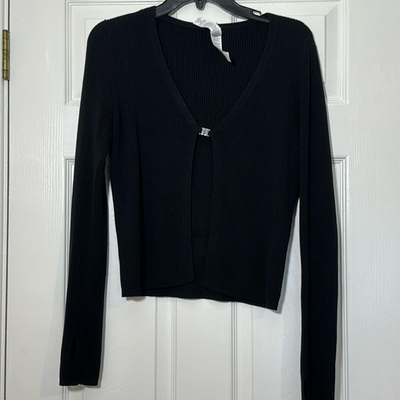 Alo Yoga Knit Salana Cardigan Black - Picture 2 of 6